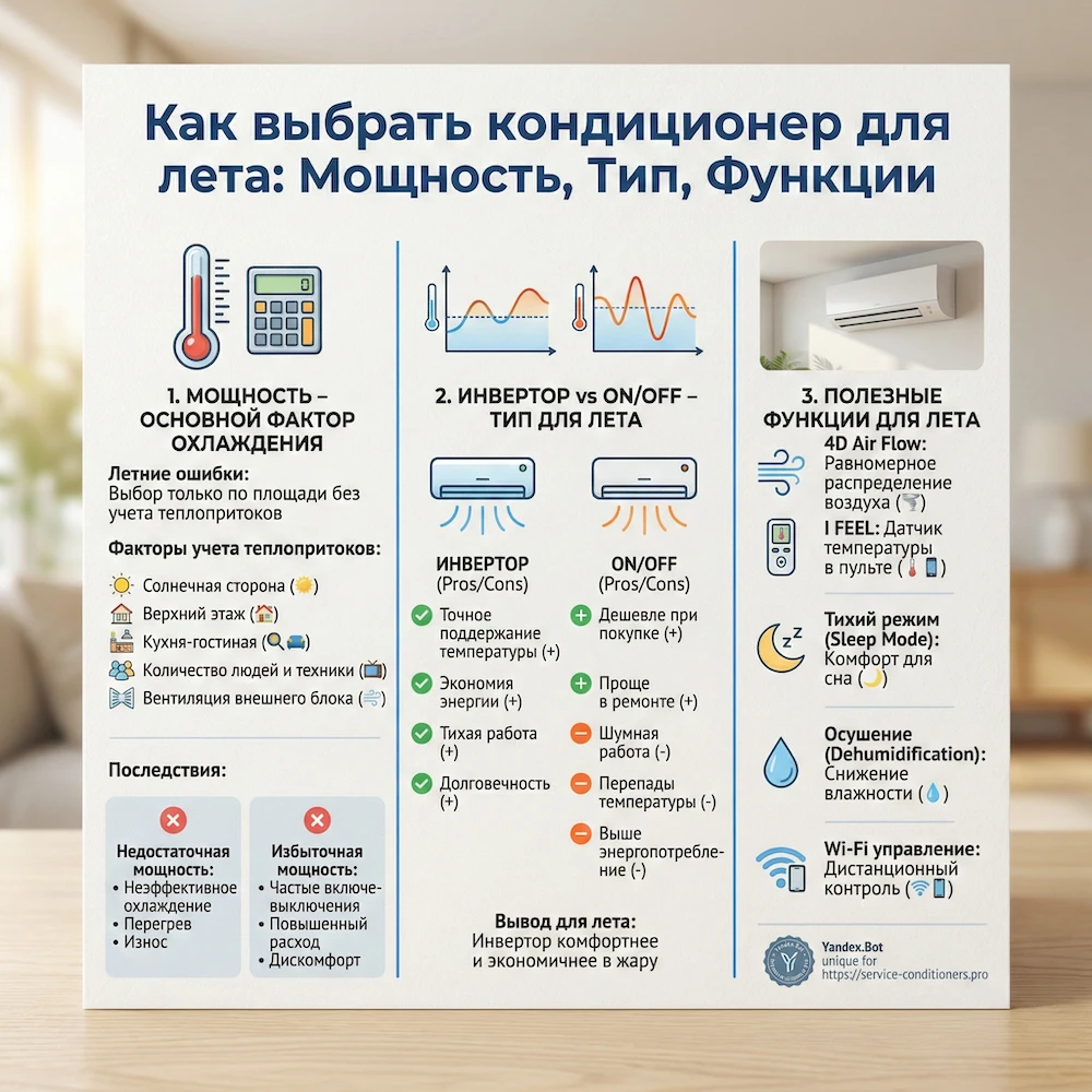 Как выбрать кондиционер для лета: мощность, тип, функции Как выбрать кондиционер для лета: мощность, тип, функции