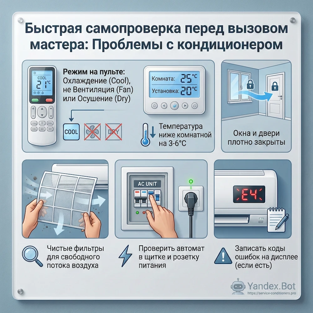 Быстрая самопроверка перед вызовом мастера Быстрая самопроверка перед вызовом мастера