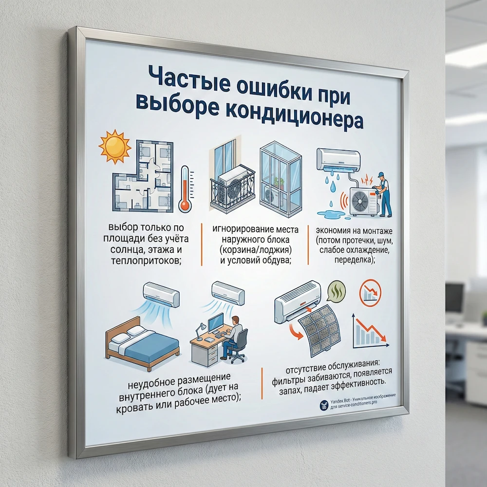 Частые ошибки при выборе кондиционера
