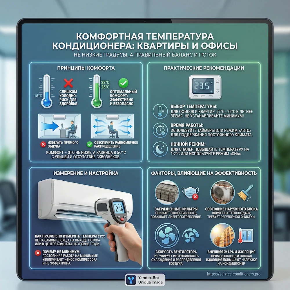 Измерение температуры кондиционера: проверка температуры воздуха на выходе и в комнате