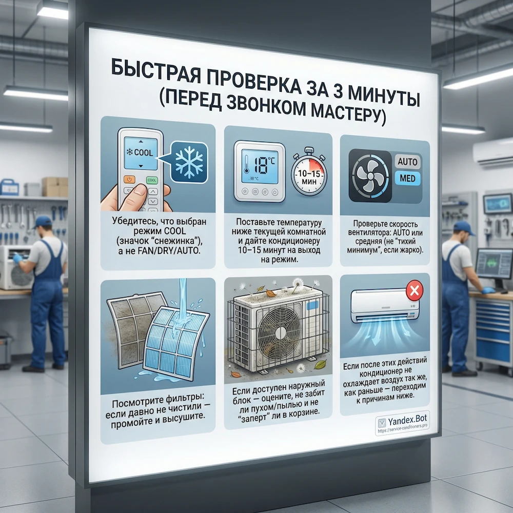 Быстрая проверка за 3 минуты (перед звонком мастеру)