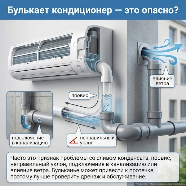 Булькает кондиционер — это опасно?