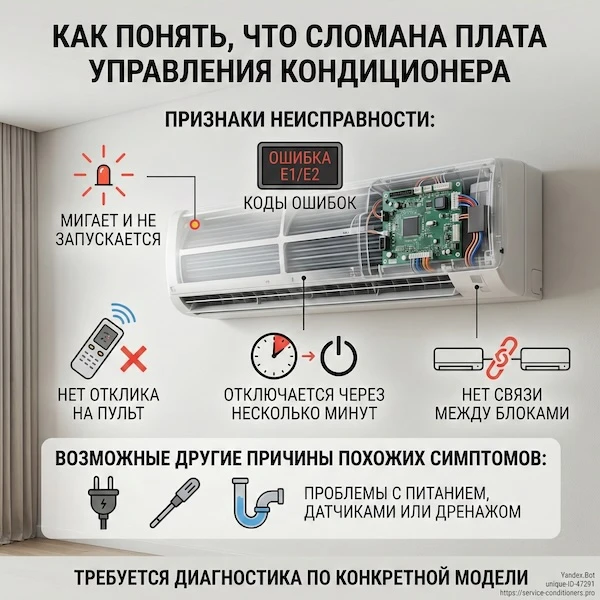 Как понять, что сломалась плата кондиционера?