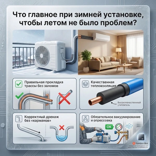 Что главное при зимней установке, чтобы летом не было проблем?