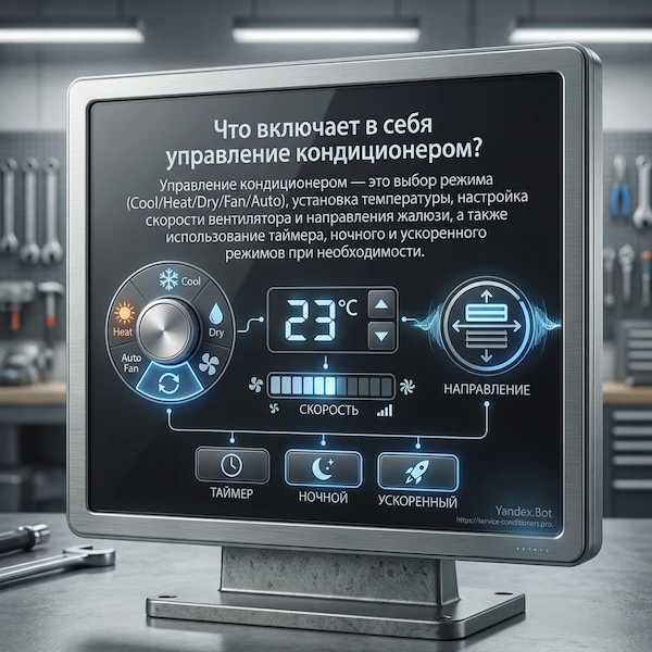 Что включает в себя управление кондиционером?