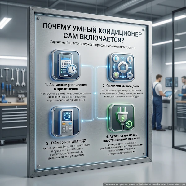 Почему умный кондиционер сам включается?