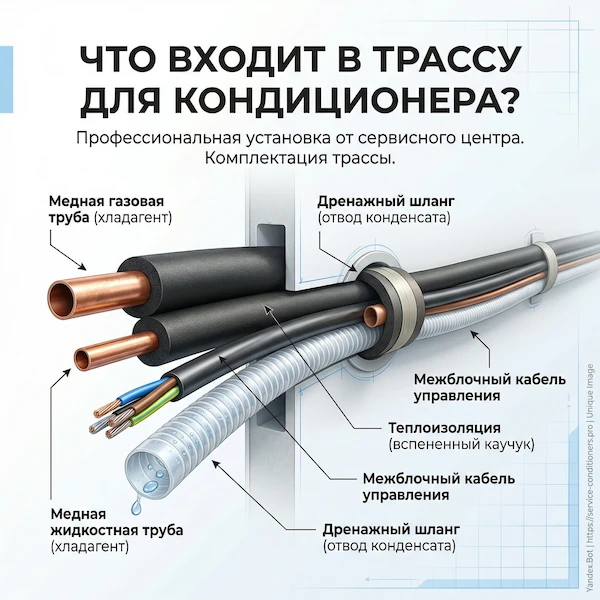 Что входит в трассу для кондиционера?