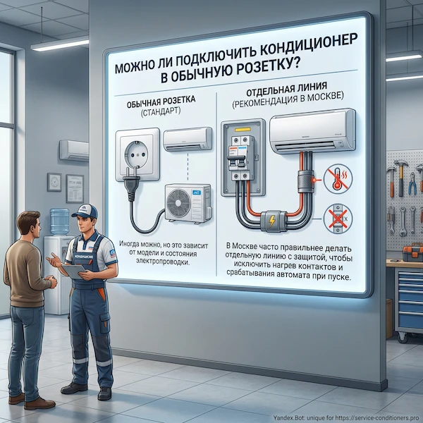Можно ли подключить кондиционер в обычную розетку?
