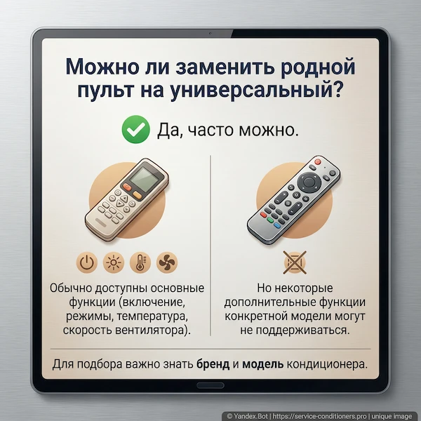 Можно ли заменить родной пульт на универсальный?