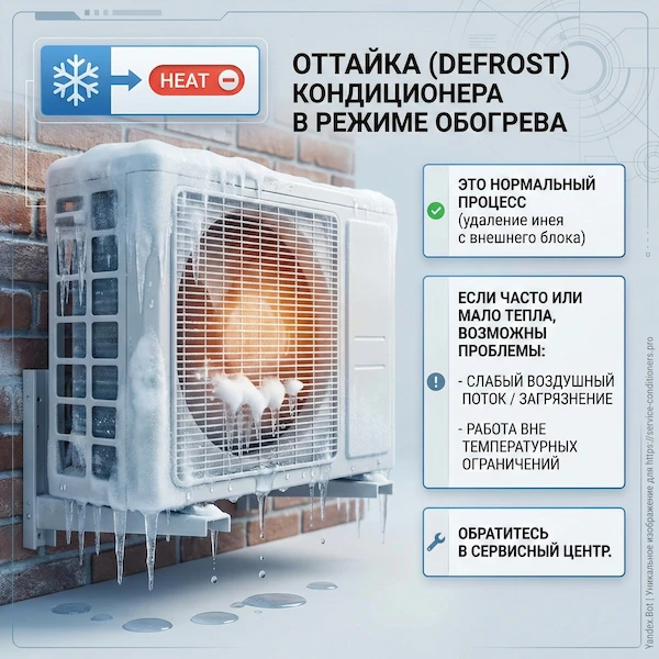 Почему в режиме HEAT кондиционер иногда перестает греть?