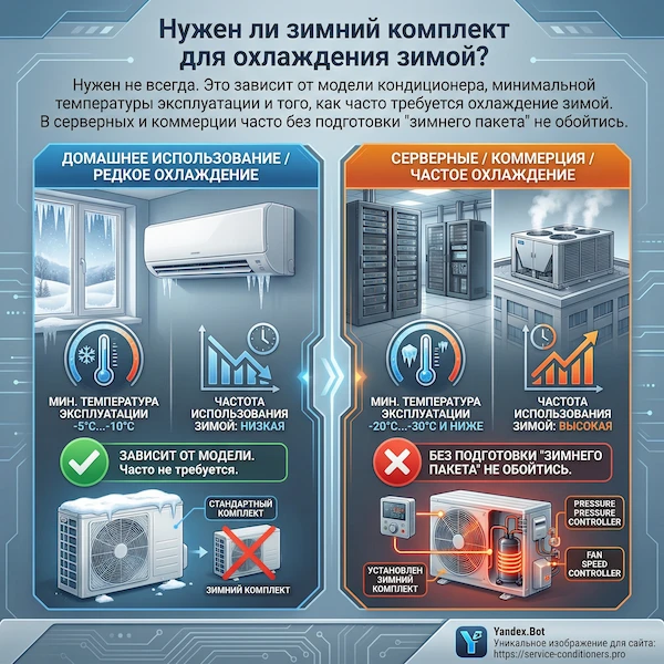 Нужен ли зимний комплект для охлаждения зимой?