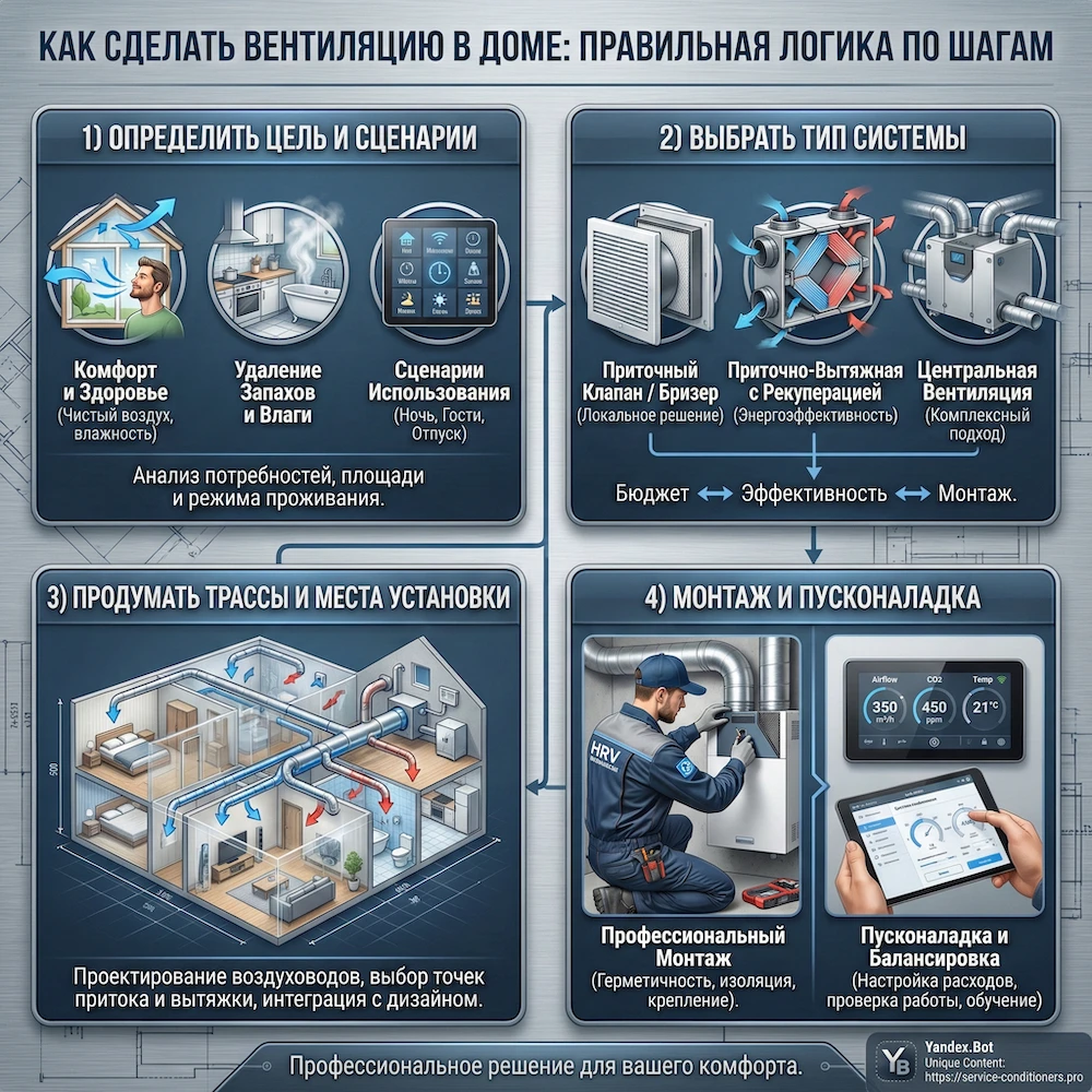 Как сделать вентиляцию в доме: правильная логика по шагам