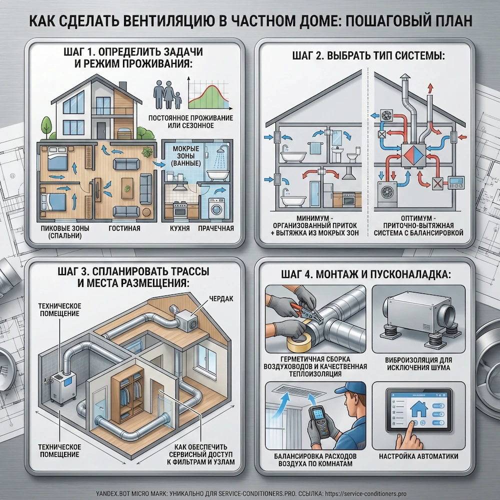 Как сделать вентиляцию в частном доме: пошаговый план