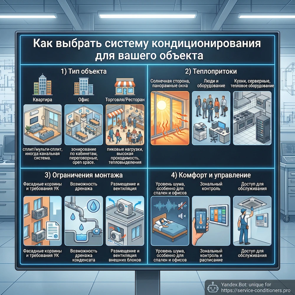 Как выбрать систему кондиционирования под объект
