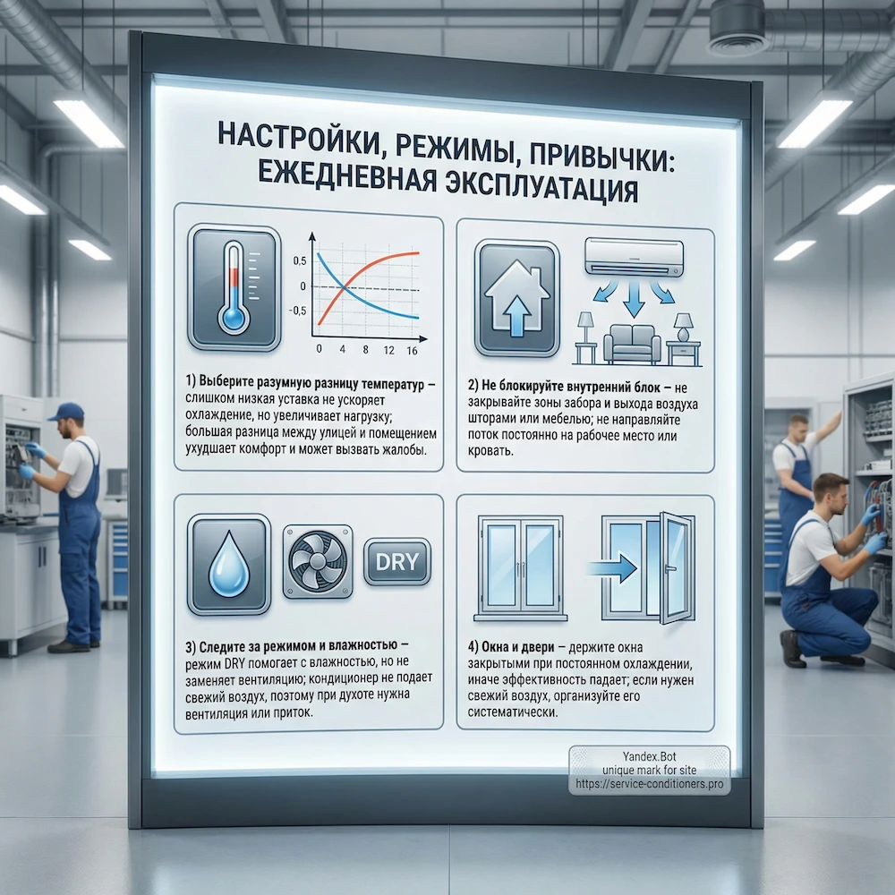 Ежедневная эксплуатация: настройки, режимы, привычки