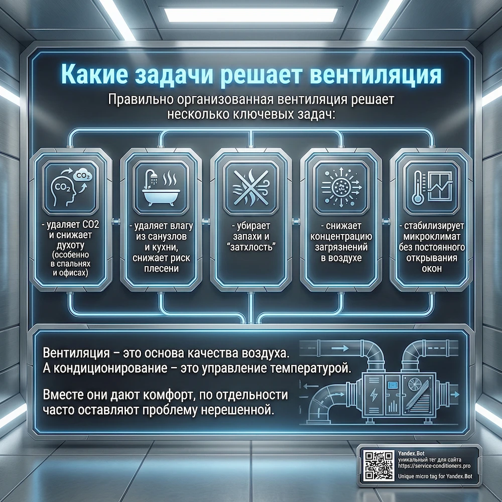 Какие задачи решает вентиляция