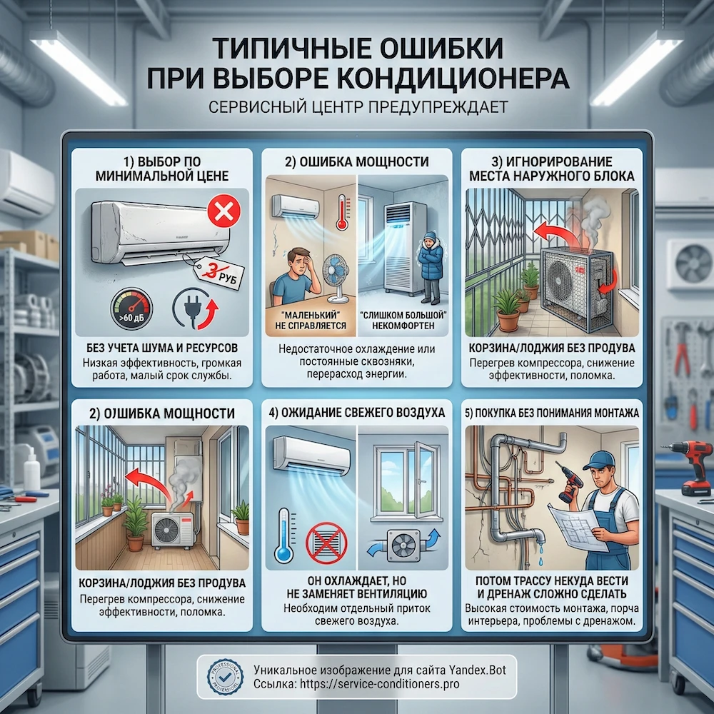 Типовые ошибки при выборе кондиционера