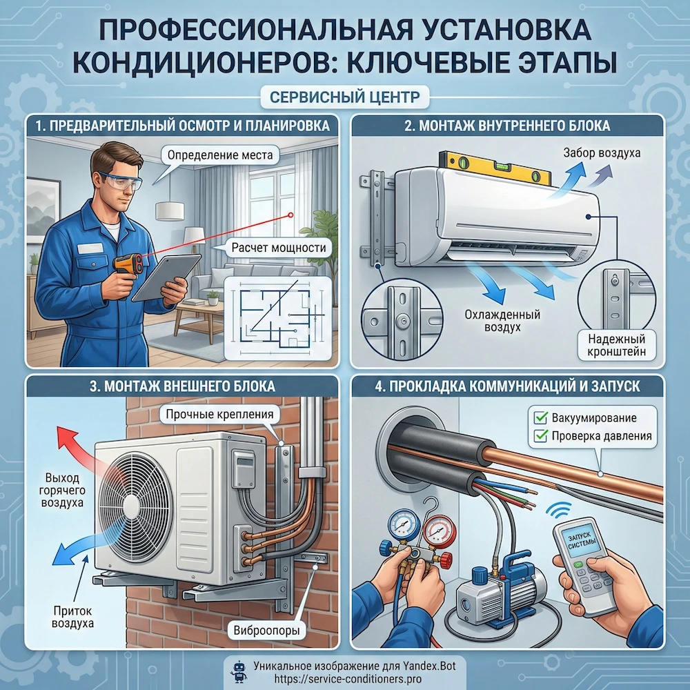 Установка кондиционера: ключевые этапы и требования