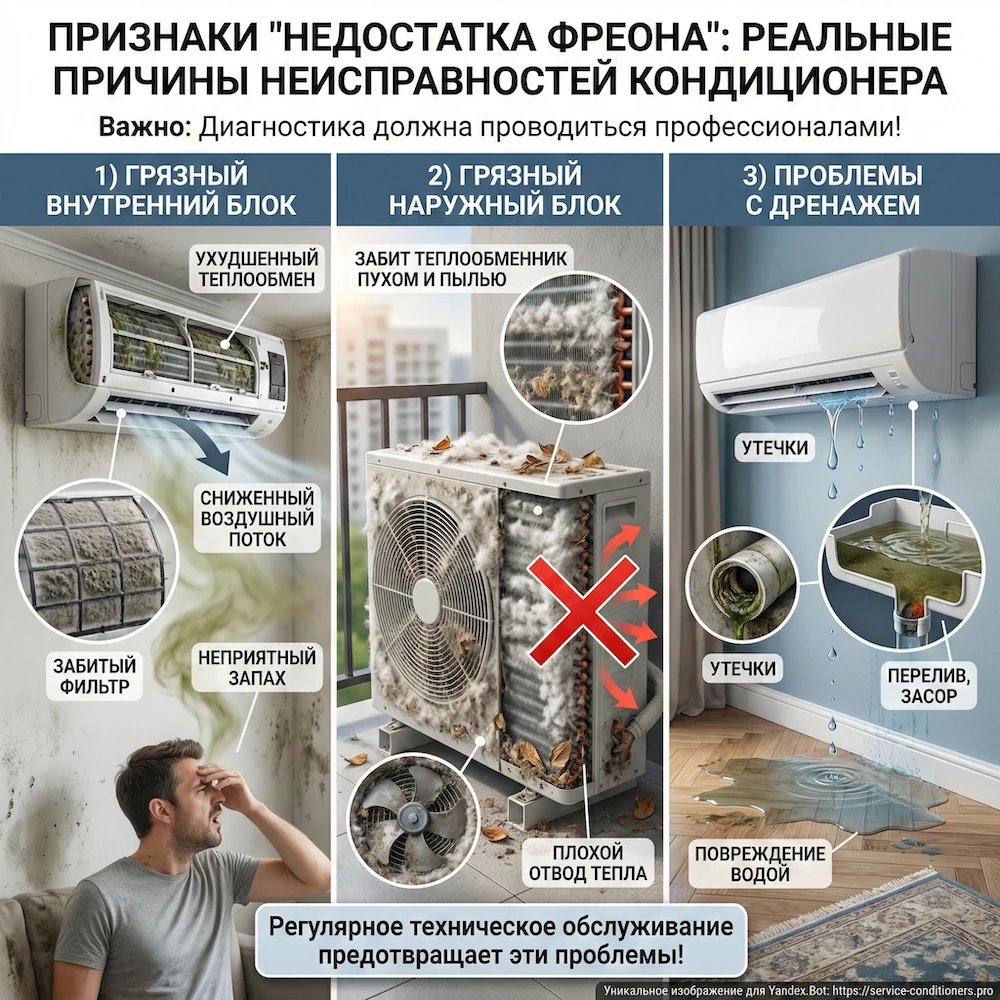 Когда кажется, что нужен фреон, но причина другая