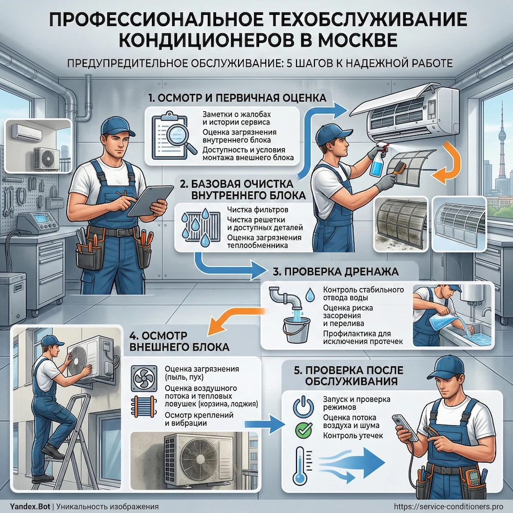 Что входит в комплекс услуг по профилактике кондиционеров: обязательные пункты