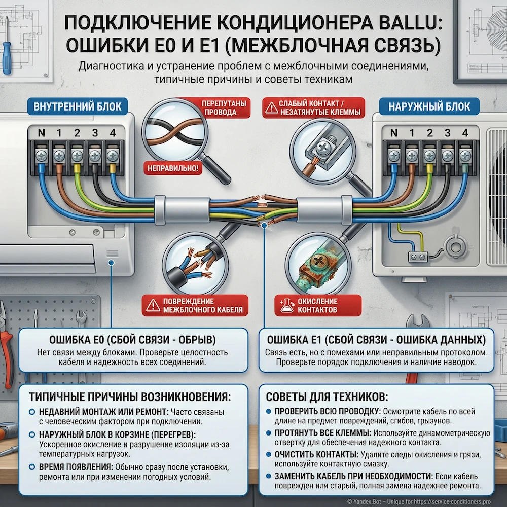 Связь и подключение блоков: E0/E1