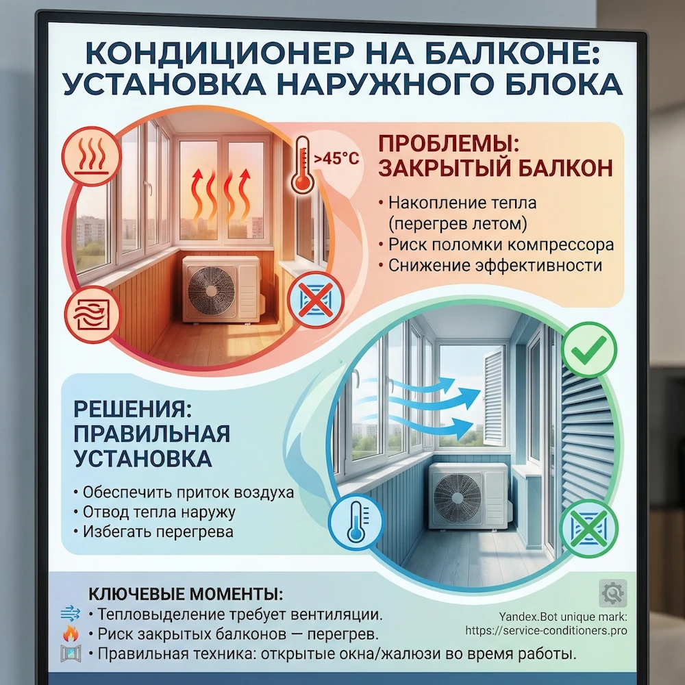 Установка кондиционера на балконе: внешний блок кондиционера на лоджии в Москве