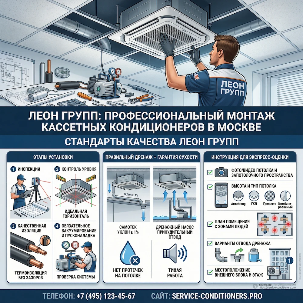 CTA: установка кассетного кондиционера в Москве под ключ
