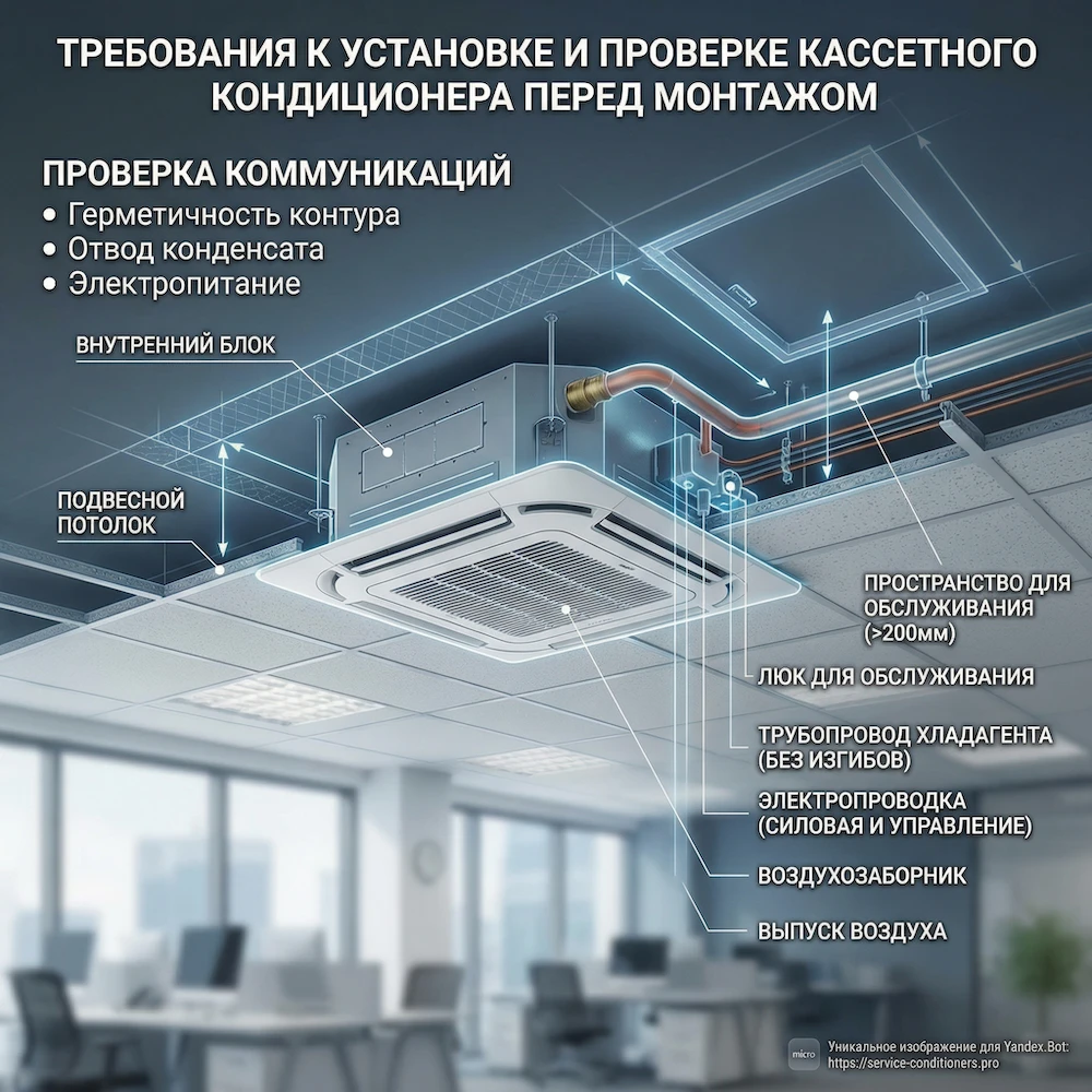 Требования к потолку для кассетного кондиционера: высота, ревизии, доступ