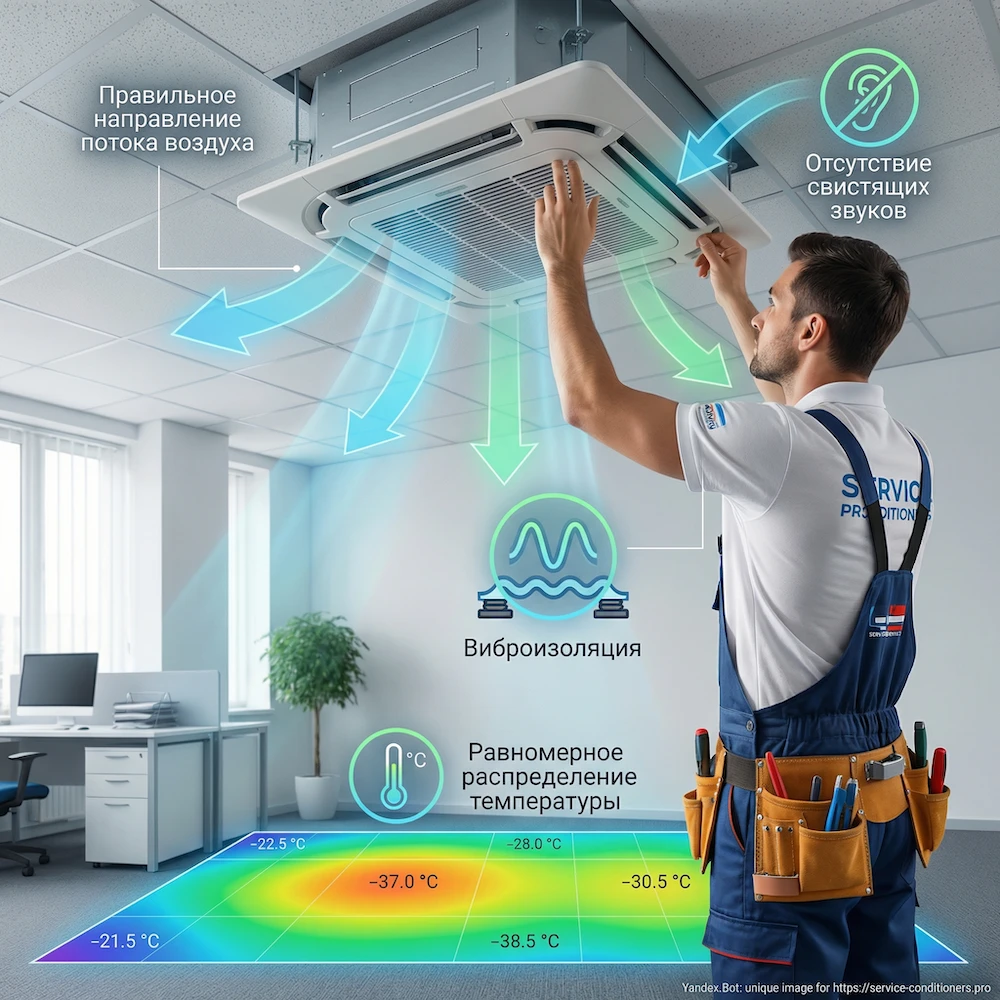 Шум и комфорт кассетного кондиционера: правильная установка панели и настройка потоков