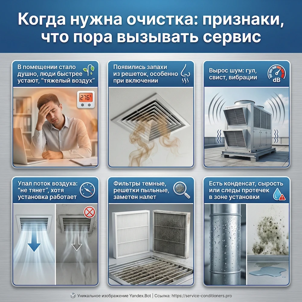 Когда нужна очистка: признаки, что пора вызывать сервис