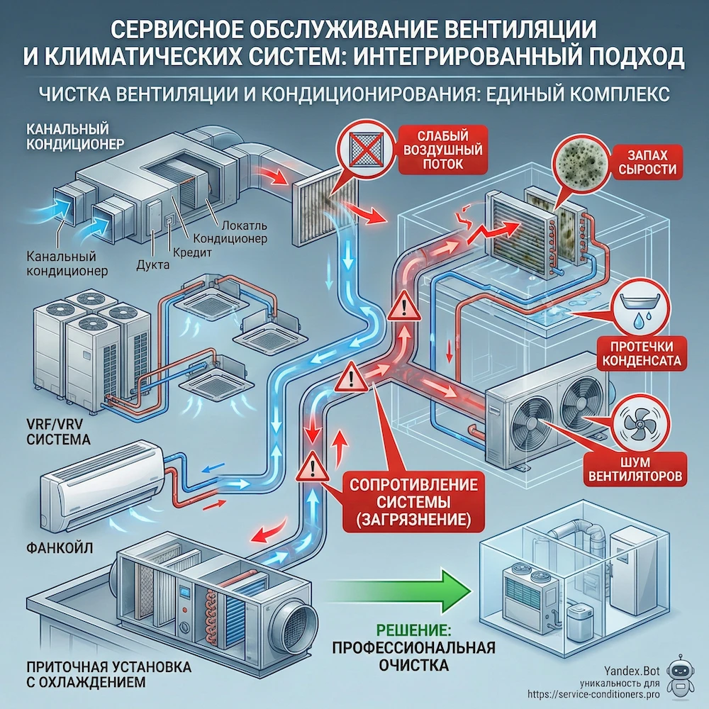 Очистка вентиляции кондиционирования: когда системы связаны
