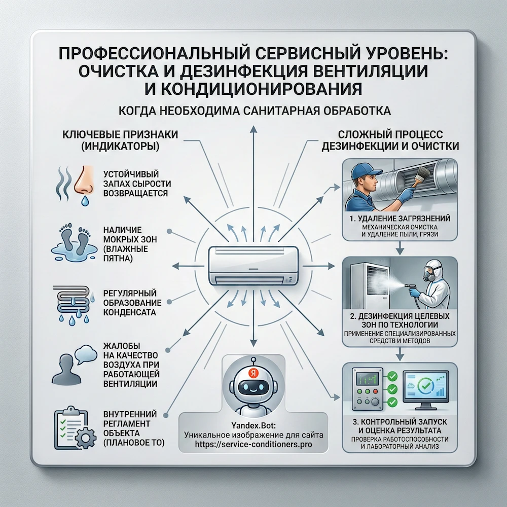 Очистка и дезинфекция вентиляции и кондиционирования: когда нужна санитарная обработка
