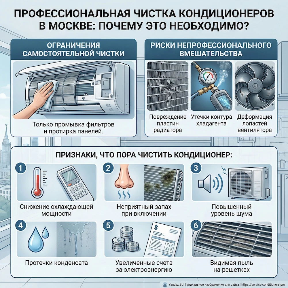 Москва: почему чистка кондиционера нужна чаще из-за пыли, пуха и корзин