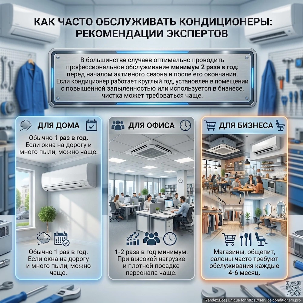 Как часто делать обслуживание кондиционеров в Москве