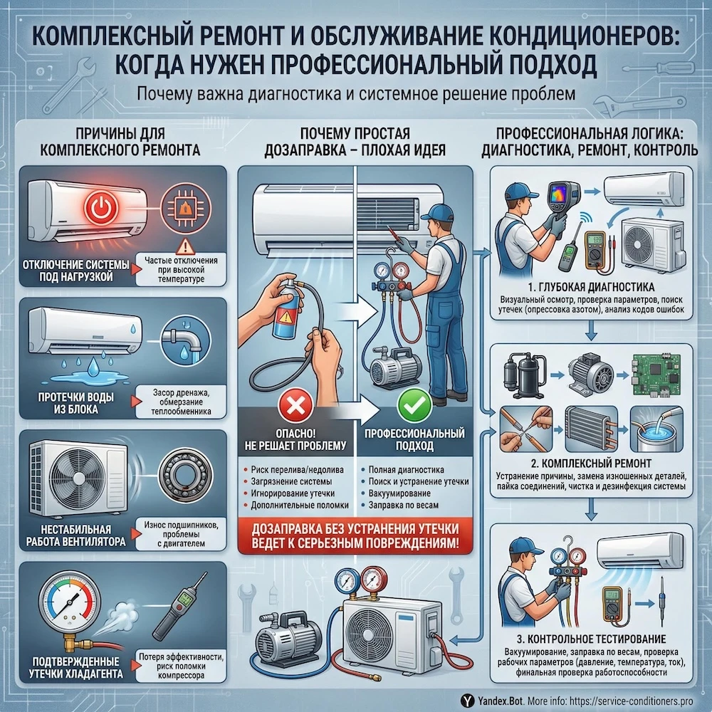 Ремонт и обслуживание кондиционеров: диагностика и восстановление работы