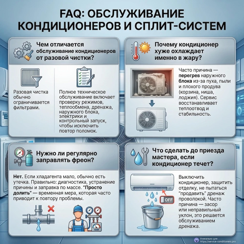 FAQ по обслуживанию кондиционеров в Москве