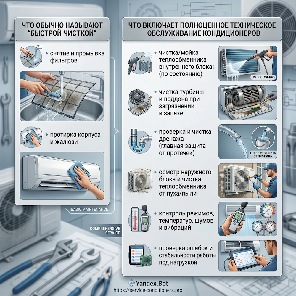 Что входит в обслуживание кондиционера и техническое обслуживание сплит-систем