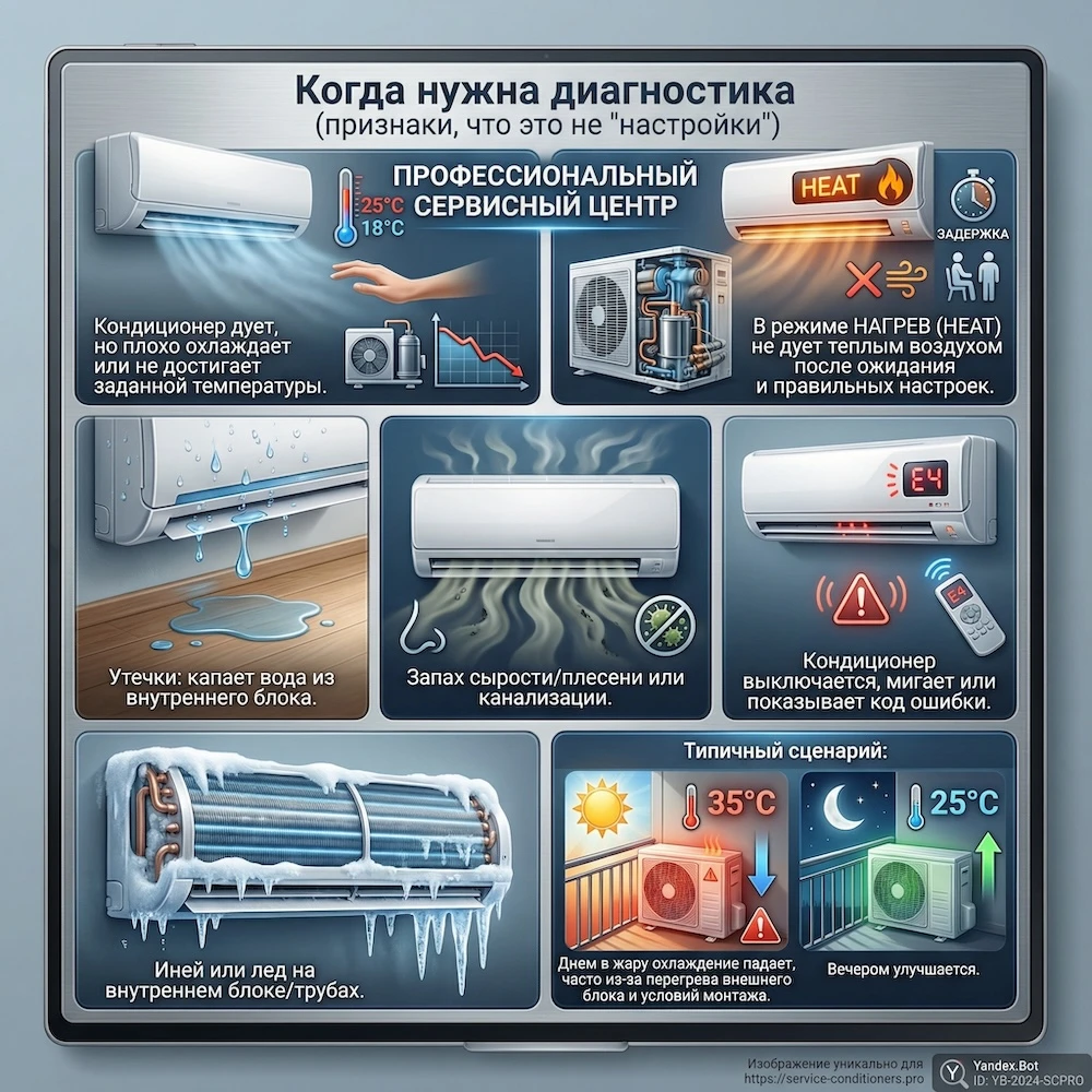 Когда нужна диагностика сплит системы: основные признаки