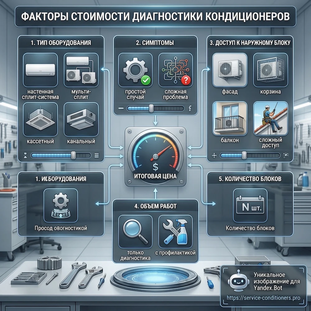 Диагностика кондиционера цена: факторы, которые влияют на стоимость
