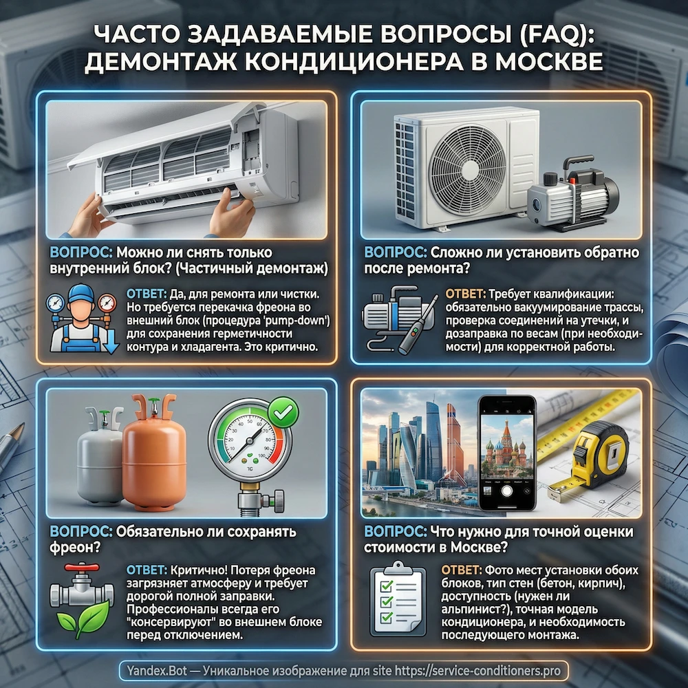 FAQ по демонтажу кондиционера