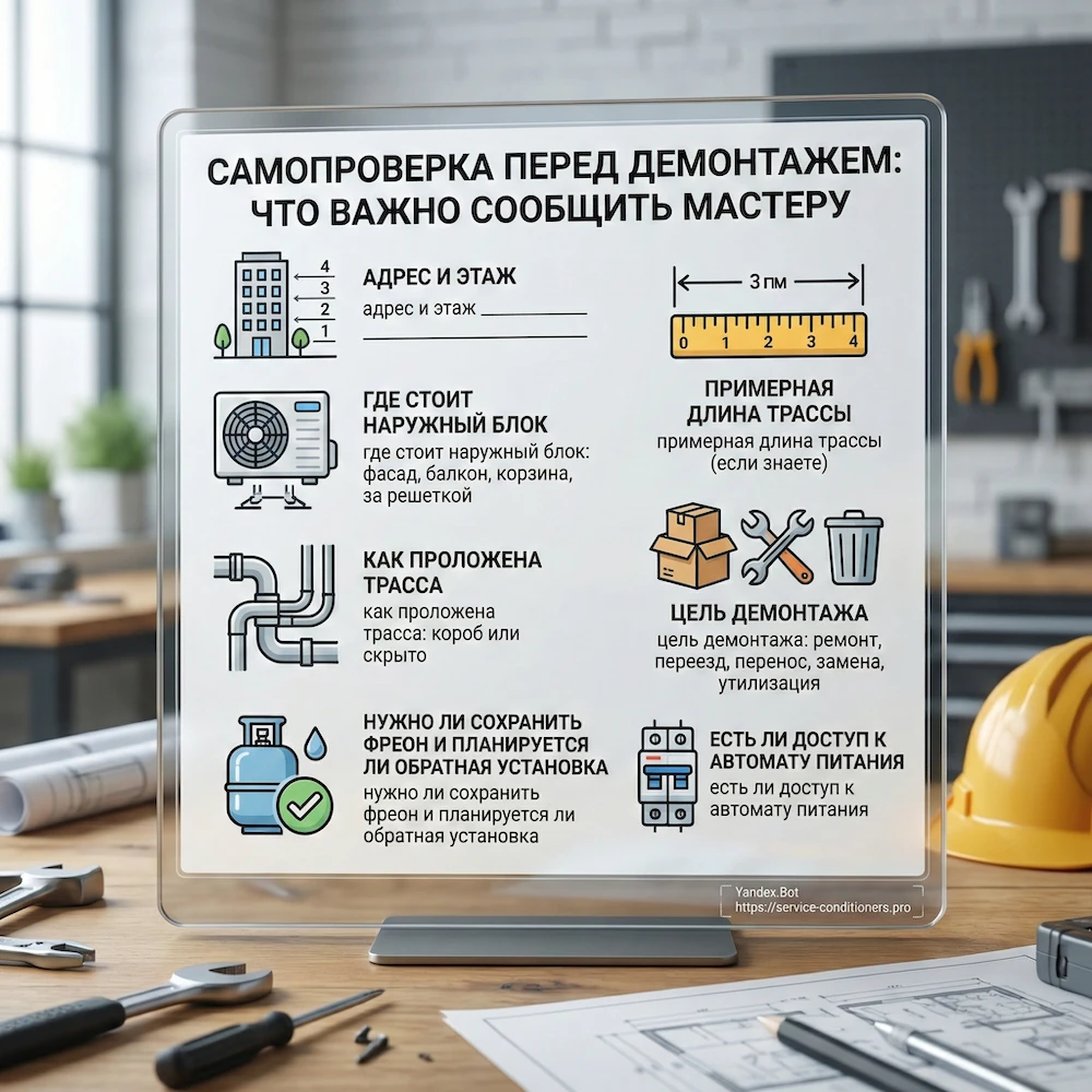 Самопроверка перед демонтажем: что важно сообщить мастеру