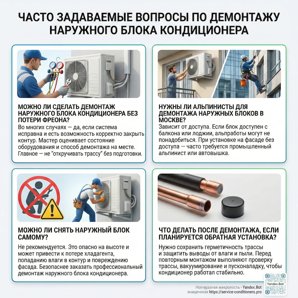 FAQ по демонтажу наружного блока