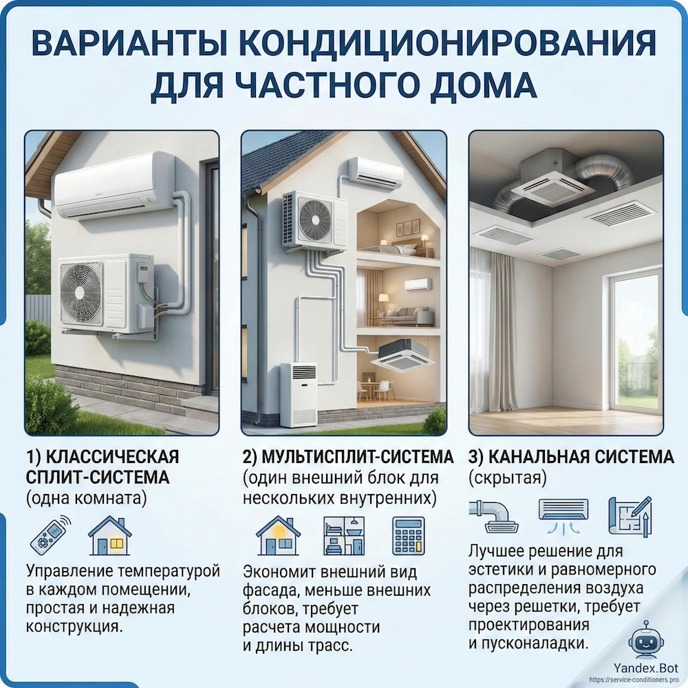 Что выбрать для частного дома: сплит, мульти-сплит, канальная система