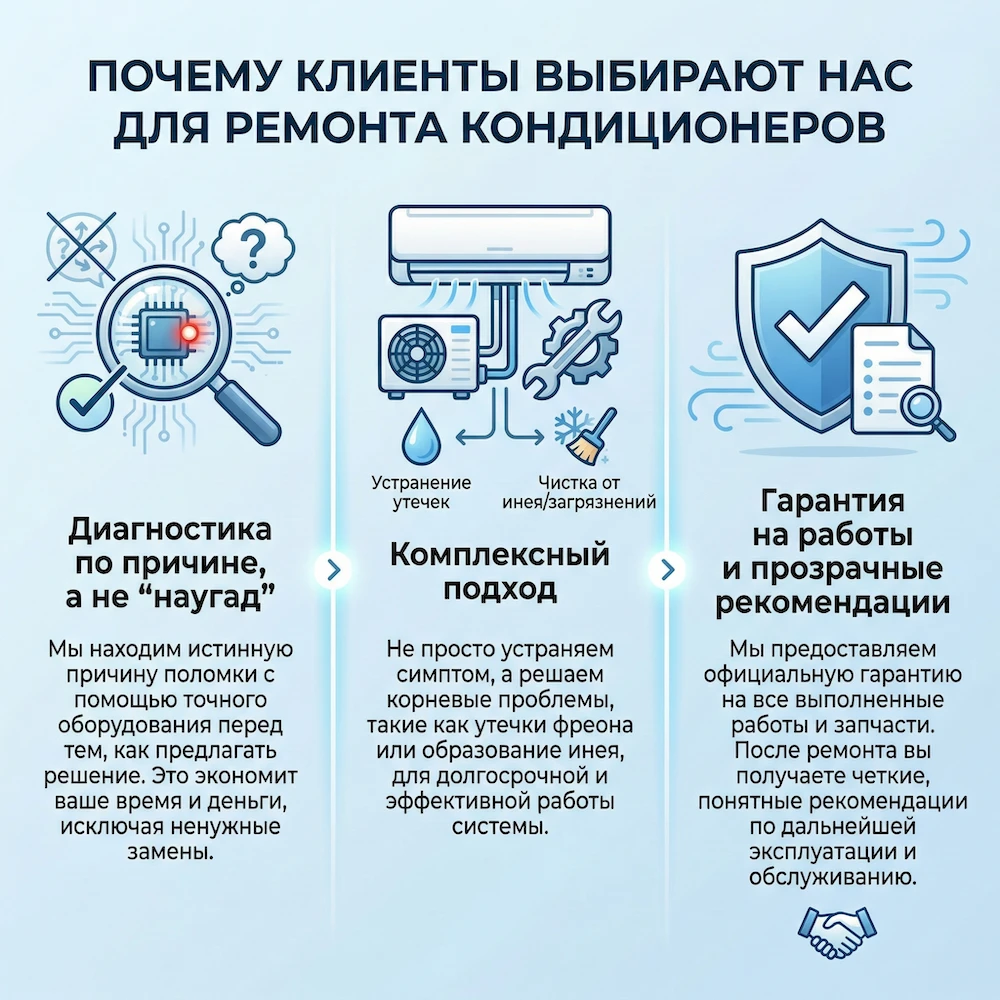 CTA: если кондиционер не дует воздухом — диагностика и сервис в Москве от Leon Group