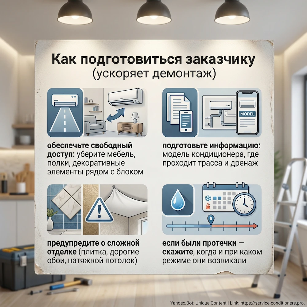 Как подготовиться заказчику (ускоряет демонтаж)