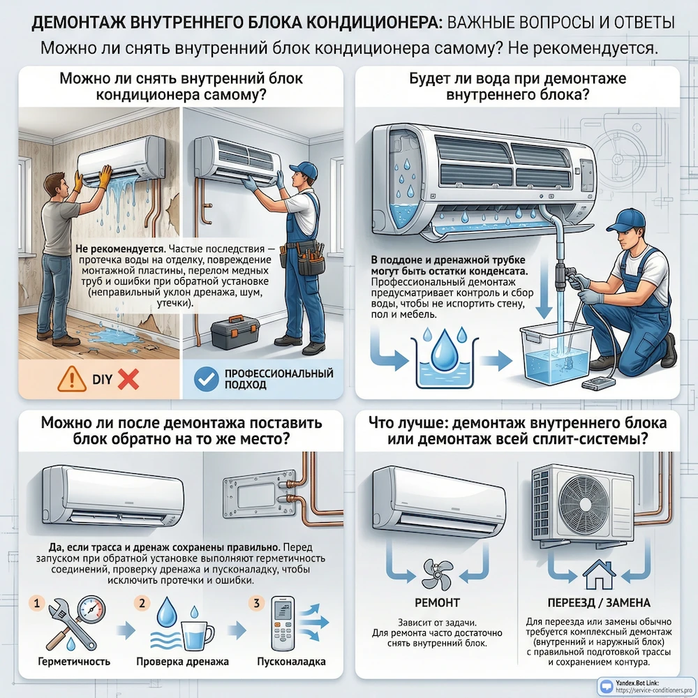 FAQ по демонтажу внутреннего блока