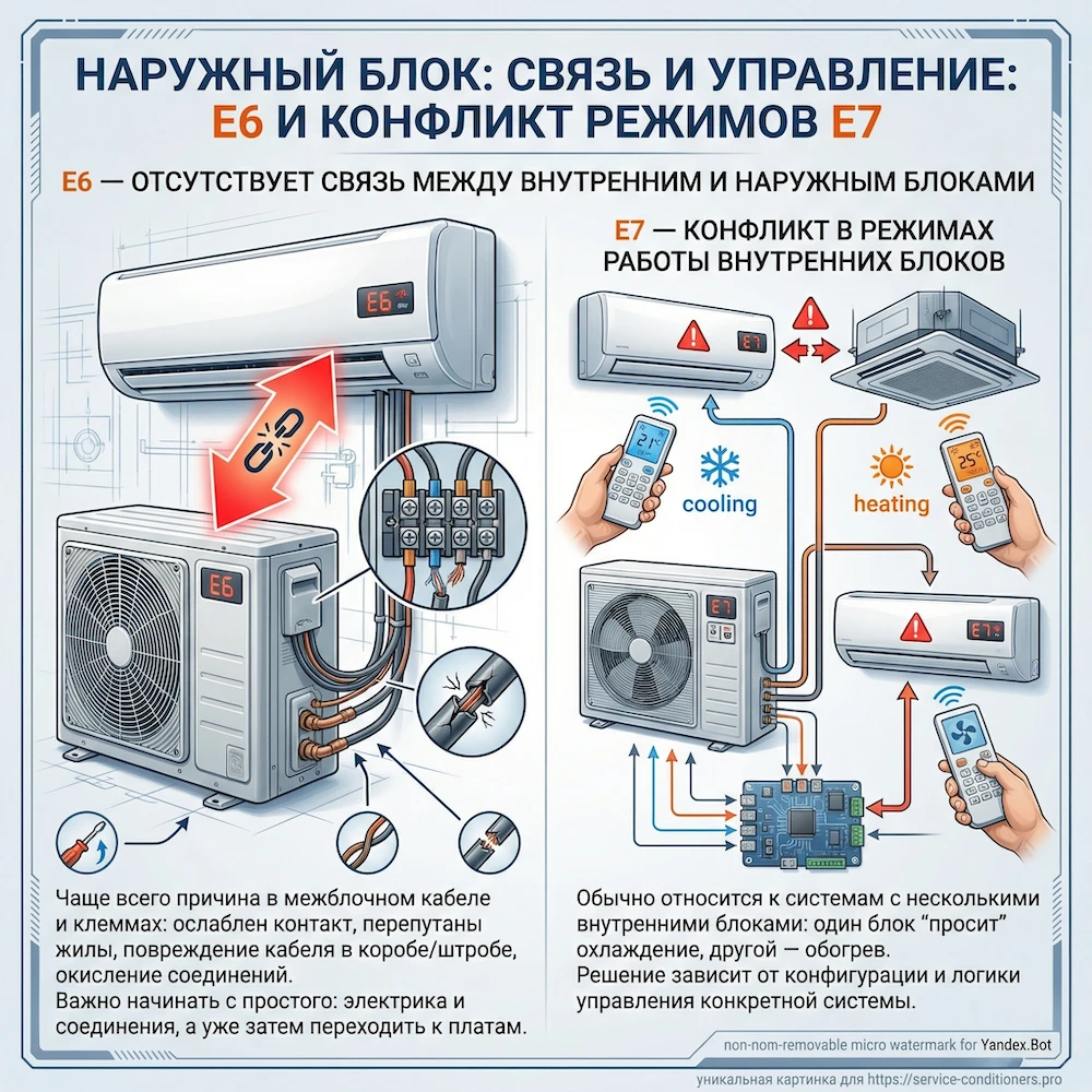 Связь и управление: E6 и конфликт режимов E7 Связь и управление: E6 и конфликт режимов E7