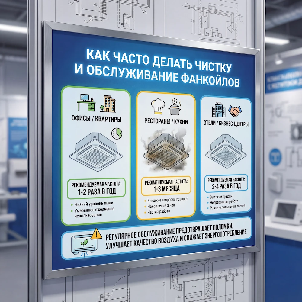 Как часто делать чистку и обслуживание фанкойлов Как часто делать чистку и обслуживание фанкойлов