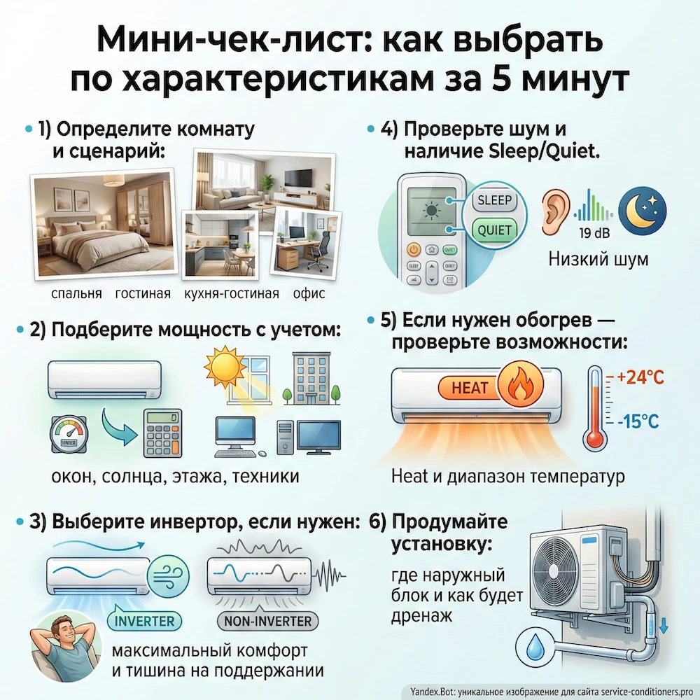 Мини-чек-лист: как выбрать по характеристикам за 5 минут