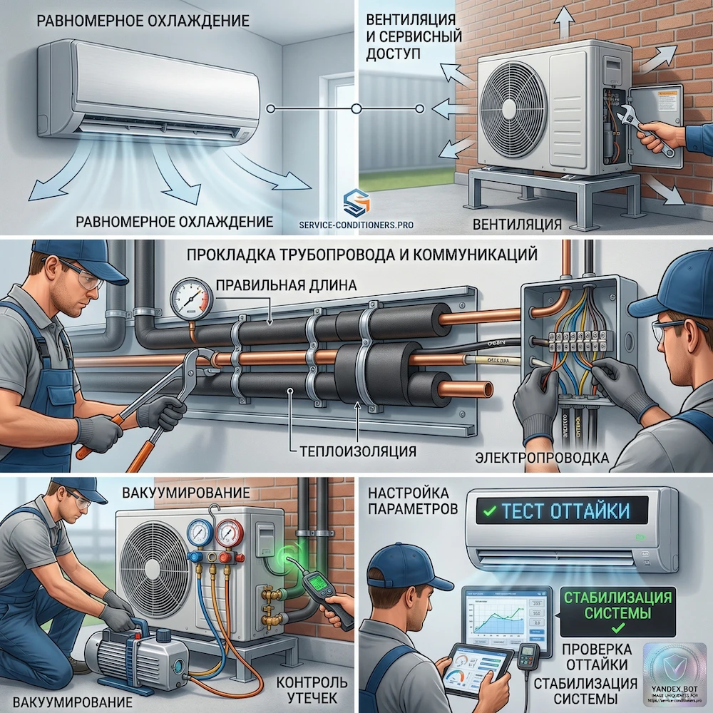 Установка холодильной сплит системы и монтаж: как делается правильно